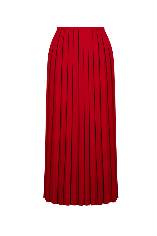 RED PLEATED SKIRT