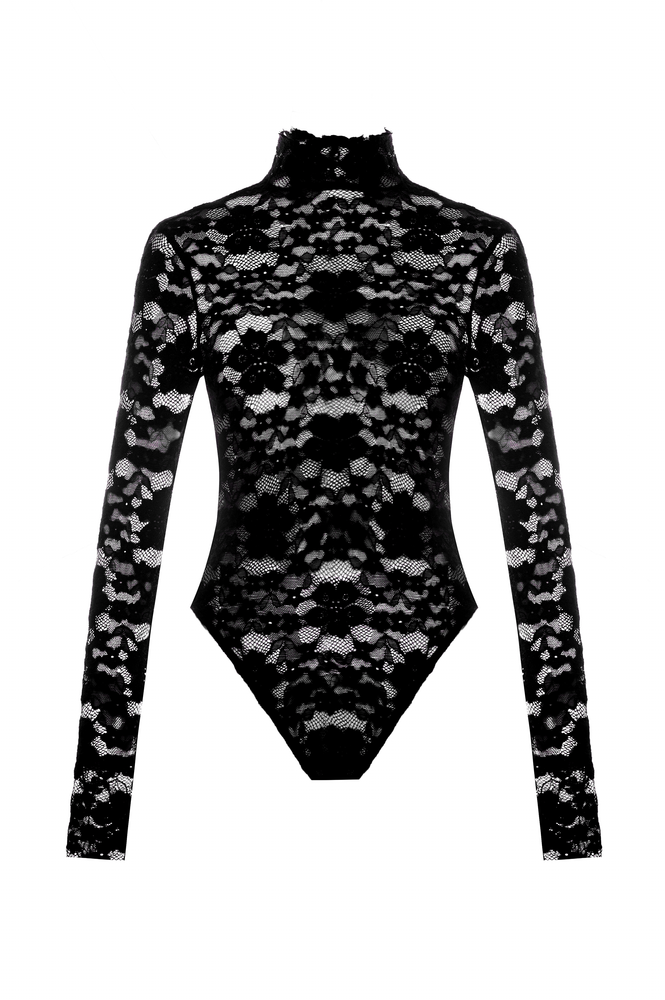 BLACK LACE BODYSUIT