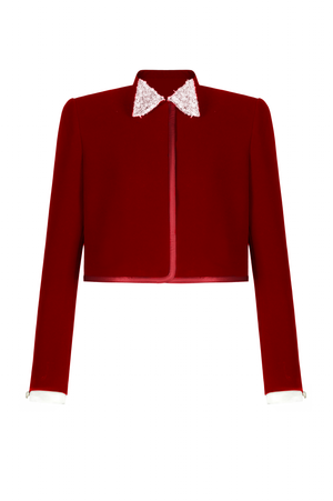 RED BEADED BOW JACKET